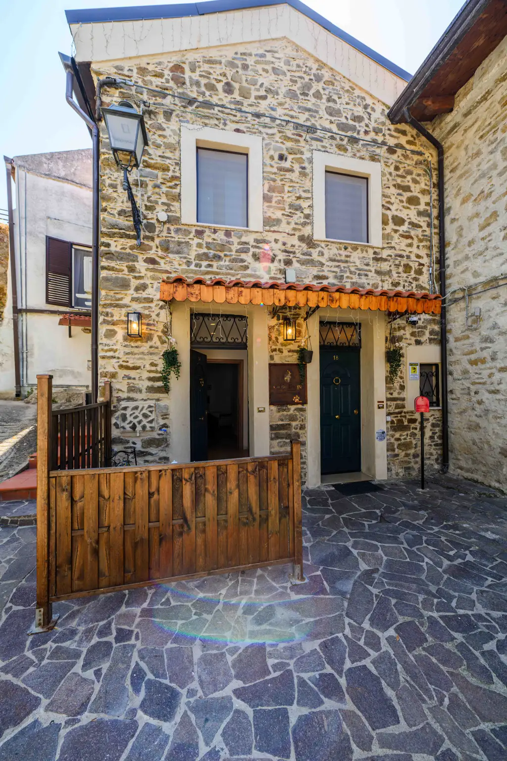 The entrance to Ca' del Borgo in the village of Ogliastro Cilento