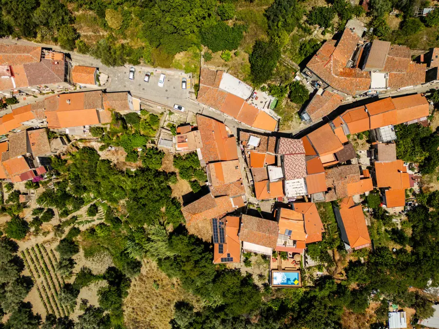 The rooftops of Ogliastro Cilento's old town seen from above