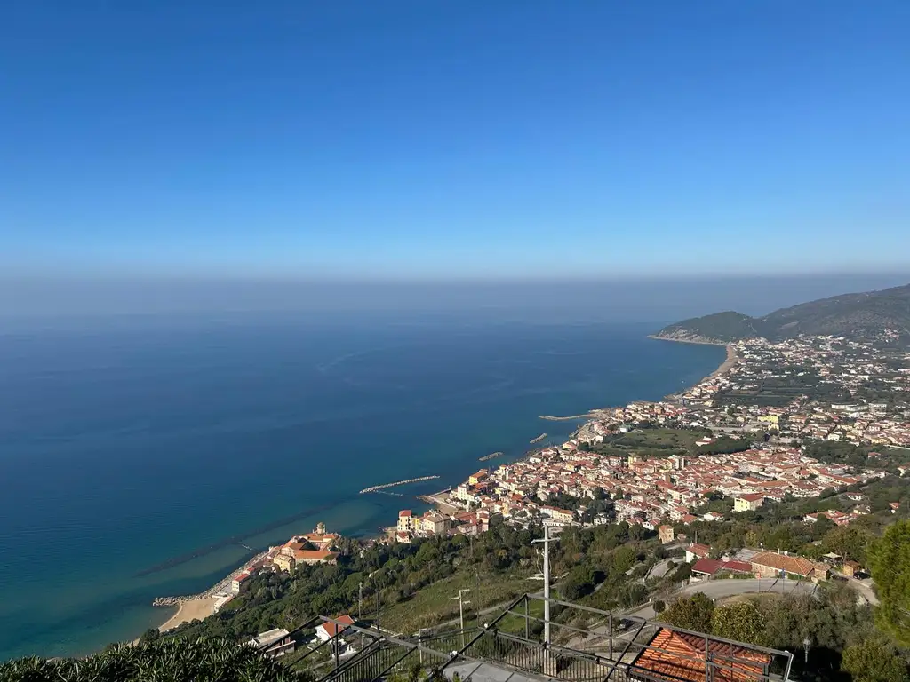 Santa Maria di Castellabate and the bay seen from the old village of Castellabate