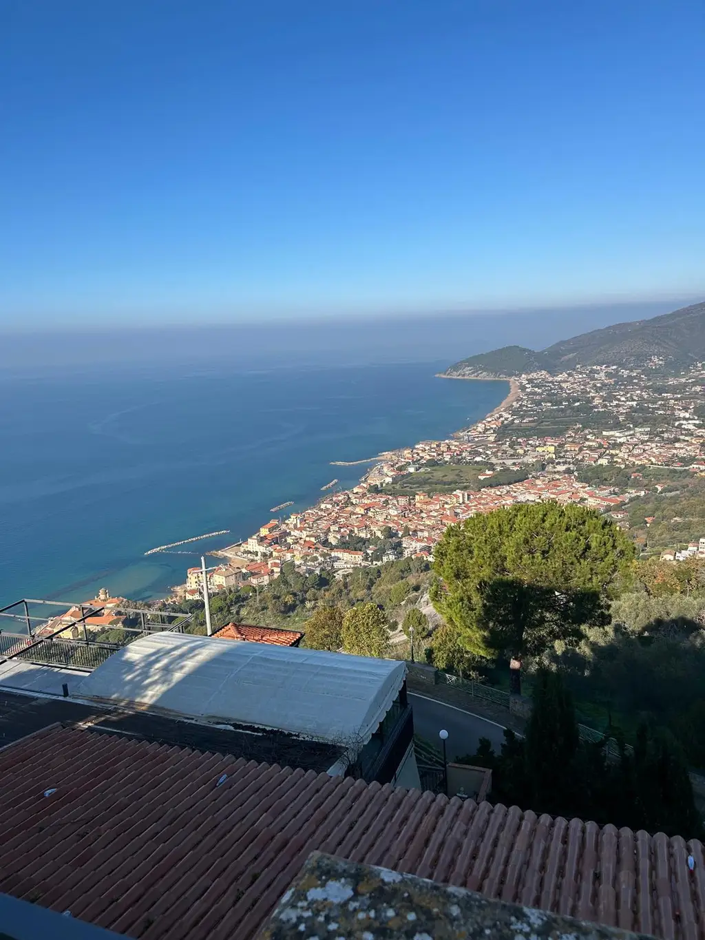 The rooftops of Castellabate and the Cilento coast
