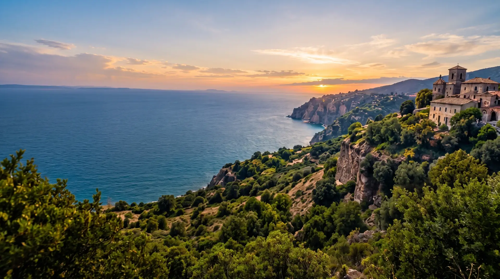 Sunset over the Cilento coast